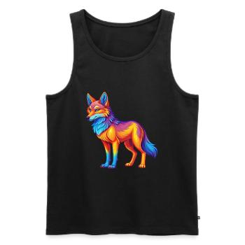 Coyote Colorful Kawaii Cartoon Character Clipart - Men's Premium Organic Tank Top - black - Front - Michal (187cm)