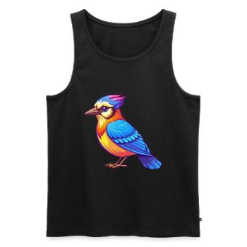 Blue Jay Bunte Kawaii Cartoon Figur Clipart - Männer Premium Bio Tank Top - Schwarz - Vorne - AI Model Male 178 light (178cm)