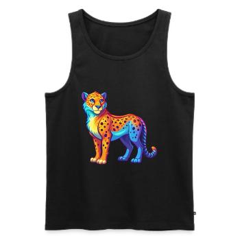 Gepard Bunte Kawaii Cartoon Figur Clipart - Männer Premium Bio Tank Top - Schwarz - Vorne - Michal (187cm)