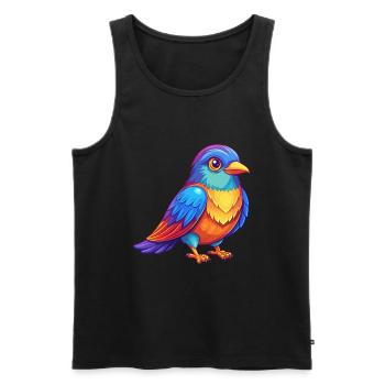 Cuckoo Colorful Kawaii Cartoon Character Clipart - Men's Premium Organic Tank Top - black - Front - Michal (187cm)