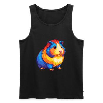 Cochon d’Inde Coloré Kawaii Dessin animé Personnage Animal de compagnie - Débardeur bio Premium Homme - noir - Devant - Michal (187cm)