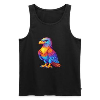 Adler Bunte Kawaii Cartoon Figur Clipart - Männer Premium Bio Tank Top - Schwarz - Vorne - Michal (187cm)