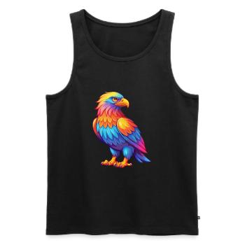 Adler Bunte Kawaii Cartoon Figur Clipart - Männer Premium Bio Tank Top - Schwarz - Vorne - Michal (187cm)