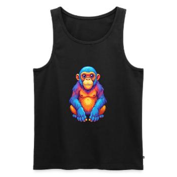 Bonobo Colorful Kawaii Cartoon Character Clipart - Men's Premium Organic Tank Top - black - Front - Michal (187cm)