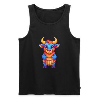 Bongo Bunte Kawaii Cartoon Figur Clipart - Männer Premium Bio Tank Top - Schwarz - Vorne - Michal (187cm)