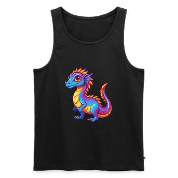 Basilisk Colorful Kawaii Cartoon Character Clipart - Men's Premium Organic Tank Top - black - Front - AI Model Male 178 light (178cm)