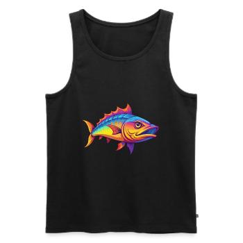 Barracuda Bunte Kawaii Cartoon Figur Tier - Männer Premium Bio Tank Top - Schwarz - Vorne - AI Model Male 178 light (178cm)