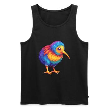 Kiwi Vogel Bunt Kawaii Cartoon Figur Tier - Männer Premium Bio Tank Top - Schwarz - Vorne - Michal (187cm)