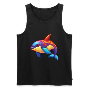 Orca Bunte Kawaii Cartoon Figur Clipart - Männer Premium Bio Tank Top - Schwarz - Vorne - Michal (187cm)