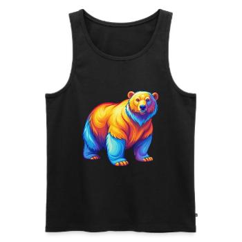 Polar Bear Colorful Kawaii Cartoon Character - Men's Premium Organic Tank Top - black - Front - Michal (187cm)
