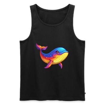 Wal Bunte Kawaii Cartoon Figur Clipart - Männer Premium Bio Tank Top - Schwarz - Vorne - Michal (187cm)