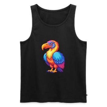 Vulture Coloré Kawaii Dessin Animé Personnage Clipart - Débardeur bio Premium Homme - noir - Devant - Michal (187cm)