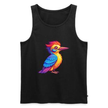 Pic Personnage De Dessin Animé Kawaii Coloré - Débardeur bio Premium Homme - noir - Devant - AI Model Male 178 light (178cm)