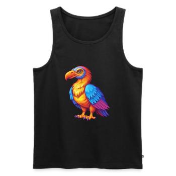 Vulture Coloré Kawaii Dessin Animé Personnage Clipart - Débardeur bio Premium Homme - noir - Devant - Michal (187cm)