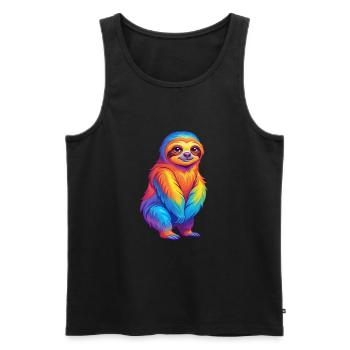 Faultier Bunte Kawaii Cartoon Figur Clipart - Männer Premium Bio Tank Top - Schwarz - Vorne - AI Model Male 178 light (178cm)