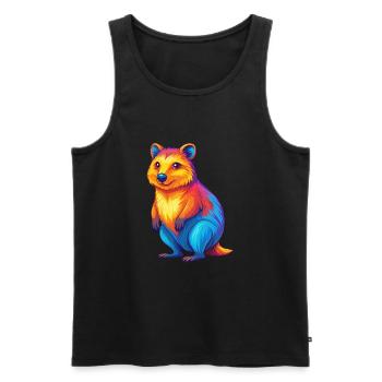 Quokka Colorful Kawaii Cartoon Character Clipart - Men's Premium Organic Tank Top - black - Front - Michal (187cm)