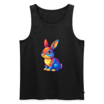 Rabbit Colorful Kawaii Cartoon Character Clipart - Men's Premium Organic Tank Top - black - Front - AI Model Male 178 light (178cm)