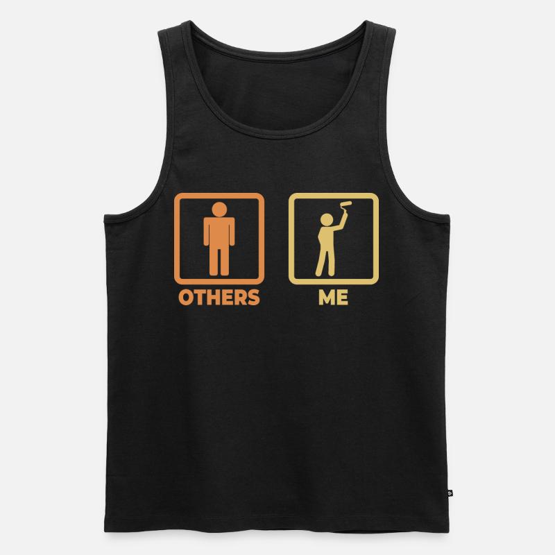 Maler Strichmännchen - Männer Premium Bio Tank Top - Schwarz