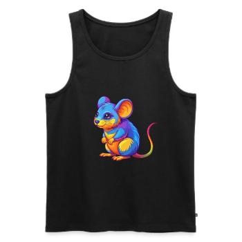 souris coloré Kawaii Dessin animé Personnage Clipart - Débardeur bio Premium Homme - noir - Devant - Michal (187cm)