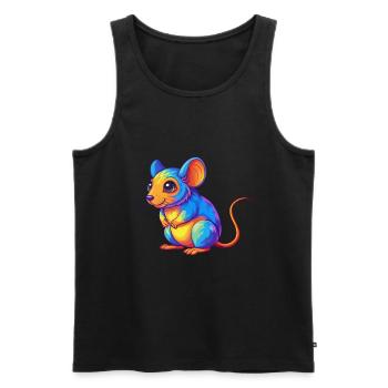 souris coloré kawaii dessin animé personnage clipart - Débardeur bio Premium Homme - noir - Devant - Michal (187cm)