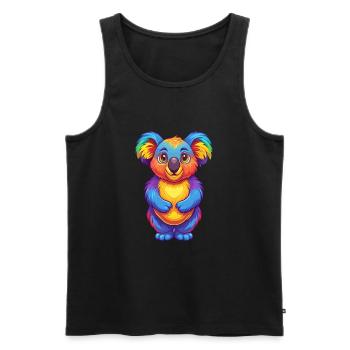 Koala Bunte Kawaii Cartoon Figur Clipart - Männer Premium Bio Tank Top - Schwarz - Vorne - AI Model Male 178 light (178cm)