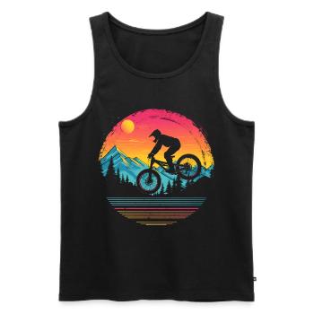 VTT vaporwave - Débardeur bio Premium Homme - noir - Devant - Michal (187cm)