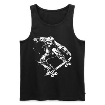Look de dessin animé de skateur - Débardeur bio Premium Homme - noir - Devant - Michal (187cm)