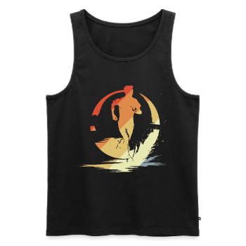 Marathon Runner Sketch Vintage - Men's Premium Organic Tank Top - black - Front - AI Model Male 178 light (178cm)