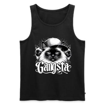 Heilige Birma Katze Birmakatze Trio Gangsta Gesche - Männer Premium Bio Tank Top - Schwarz - Vorne - AI Model Male 178 light (178cm)