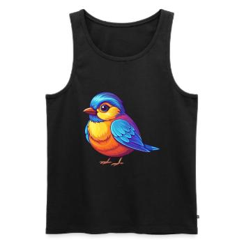 Chickadee Bunte Kawaii Cartoon Figur Vogel - Männer Premium Bio Tank Top - Schwarz - Vorne - Michal (187cm)