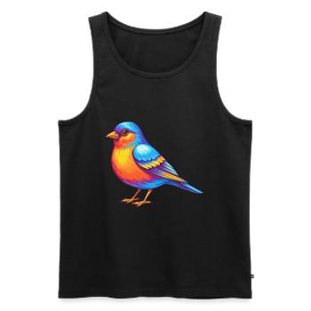 Buchfink Bunte Kawaii Cartoon Figur Vogel - Männer Premium Bio Tank Top - Schwarz - Vorne - AI Model Male 178 light (178cm)