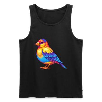 Stieglitz Bunte Kawaii Cartoon Figur Vogel - Männer Premium Bio Tank Top - Schwarz - Vorne - AI Model Male 178 light (178cm)