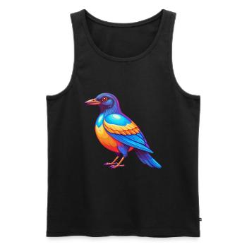 Elster Bunte Kawaii Cartoon Figur Vogel - Männer Premium Bio Tank Top - Schwarz - Vorne - AI Model Male 178 light (178cm)