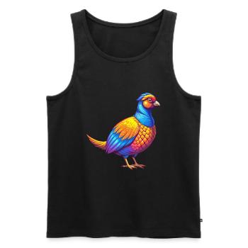 Fasan Bunte Kawaii Cartoon Figur Vogel - Männer Premium Bio Tank Top - Schwarz - Vorne - Michal (187cm)