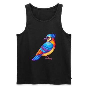 Blauhäher Bunte Kawaii Cartoon Figur Vogel - Männer Premium Bio Tank Top - Schwarz - Vorne - AI Model Male 178 light (178cm)