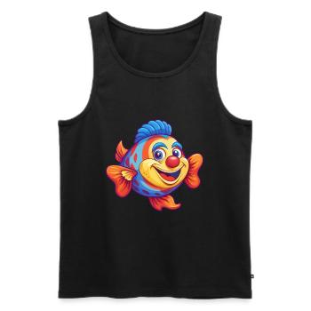 Clown Tang Buntes Kawaii Cartoon Meerestier - Männer Premium Bio Tank Top - Schwarz - Vorne - Michal (187cm)