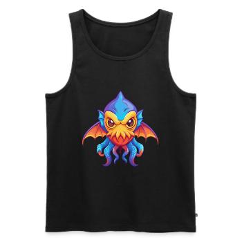 vampire calmar coloré kawaii dessin animé animal marin - Débardeur bio Premium Homme - noir - Devant - Michal (187cm)