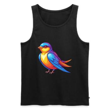 Schwalbe Bunte Kawaii Cartoon Figur Vogel - Männer Premium Bio Tank Top - Schwarz - Vorne - Michal (187cm)