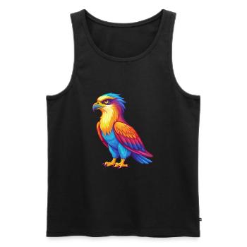 Fischadler Bunte Kawaii Cartoon Figur Vogel - Männer Premium Bio Tank Top - Schwarz - Vorne - AI Model Male 178 light (178cm)