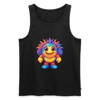 Sea Anemone Colorful Kawaii Cartoon Sea Animal - Men's Premium Organic Tank Top - black - Front - Michal (187cm)