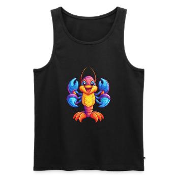 homard coloré kawaii dessin animé animal marin - Débardeur bio Premium Homme - noir - Devant - Michal (187cm)