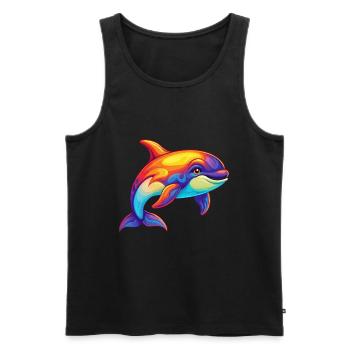 Orca Buntes Kawaii Cartoon Meerestier - Männer Premium Bio Tank Top - Schwarz - Vorne - Michal (187cm)