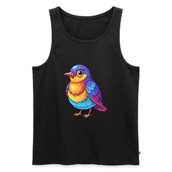 Drossel Bunte Kawaii Cartoon Figur Vogel - Männer Premium Bio Tank Top - Schwarz - Vorne - Michal (187cm)