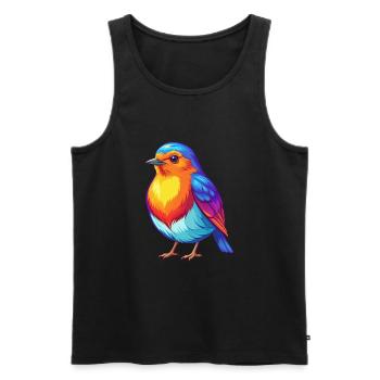 Robin Colorful Kawaii Cartoon Character Bird - Men's Premium Organic Tank Top - black - Front - AI Model Male 178 light (178cm)