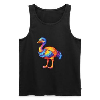 Strauß Bunt Kawaii Cartoon Figur Vogel - Männer Premium Bio Tank Top - Schwarz - Vorne - Michal (187cm)