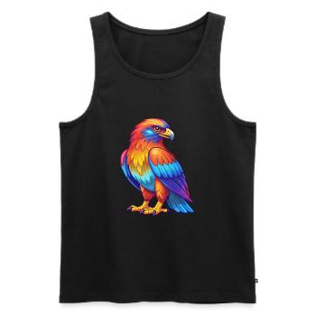 Hawk Colorful Kawaii Cartoon Character Bird - Men's Premium Organic Tank Top - black - Front - Michal (187cm)