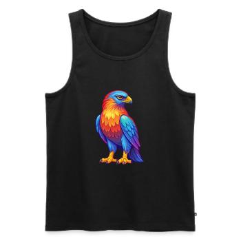 Falcon Colorful Kawaii Cartoon Character Bird - Men's Premium Organic Tank Top - black - Front - Michal (187cm)
