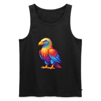 Weißkopfseeadler Bunte Kawaii Cartoon Figur Vogel - Männer Premium Bio Tank Top - Schwarz - Vorne - Michal (187cm)