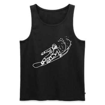 Croquis de snowboarder - Débardeur bio Premium Homme - noir - Devant - AI Model Male 178 light (178cm)