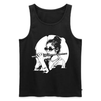 Drawing flutist - Men's Premium Organic Tank Top - black - Front - Michal (187cm)